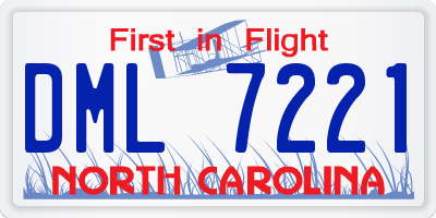 NC license plate DML7221