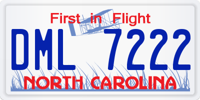 NC license plate DML7222
