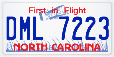 NC license plate DML7223