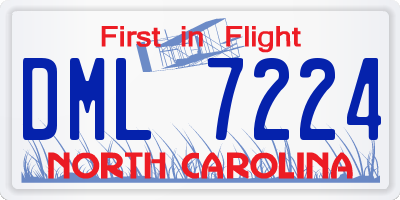 NC license plate DML7224