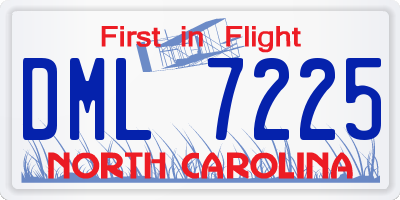 NC license plate DML7225
