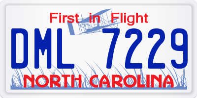 NC license plate DML7229
