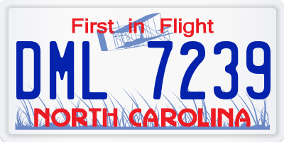 NC license plate DML7239