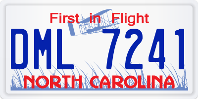 NC license plate DML7241