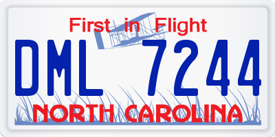 NC license plate DML7244