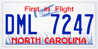 NC license plate DML7247