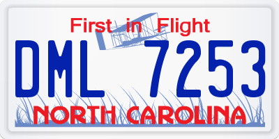 NC license plate DML7253