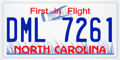 NC license plate DML7261