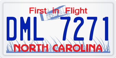 NC license plate DML7271