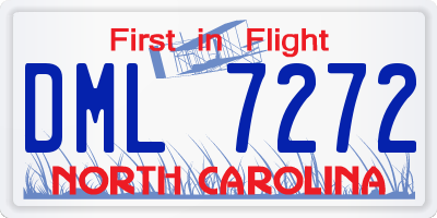NC license plate DML7272