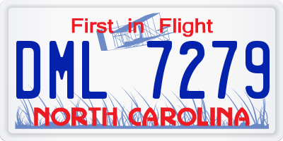 NC license plate DML7279