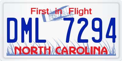 NC license plate DML7294