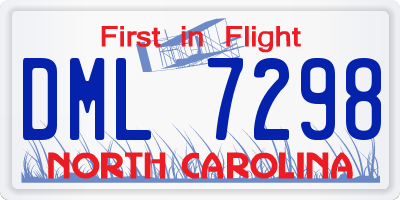 NC license plate DML7298