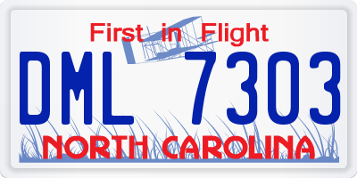 NC license plate DML7303