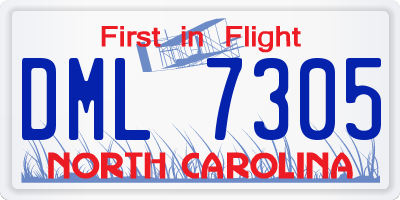 NC license plate DML7305