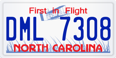 NC license plate DML7308