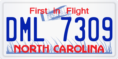 NC license plate DML7309