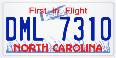 NC license plate DML7310
