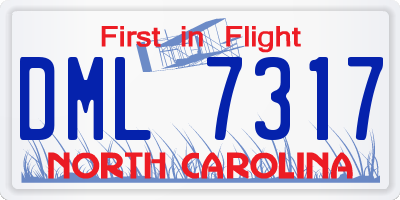 NC license plate DML7317