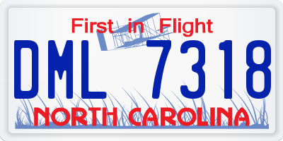 NC license plate DML7318