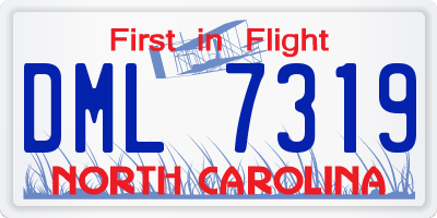 NC license plate DML7319
