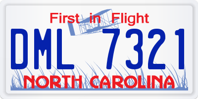 NC license plate DML7321