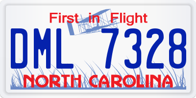 NC license plate DML7328