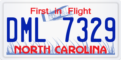 NC license plate DML7329
