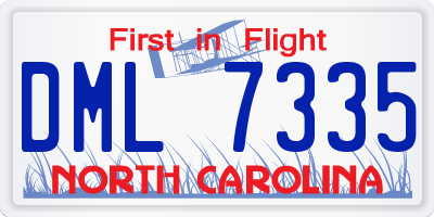 NC license plate DML7335