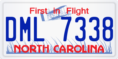 NC license plate DML7338