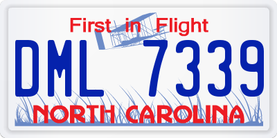 NC license plate DML7339