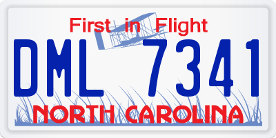 NC license plate DML7341