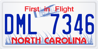 NC license plate DML7346