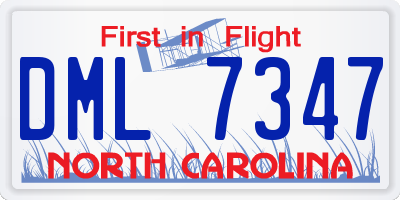 NC license plate DML7347