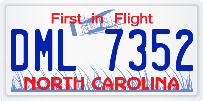 NC license plate DML7352