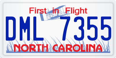NC license plate DML7355