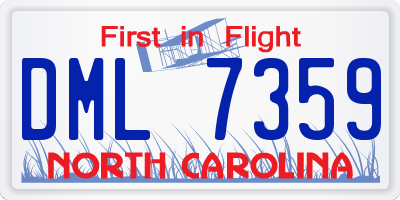 NC license plate DML7359