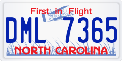 NC license plate DML7365