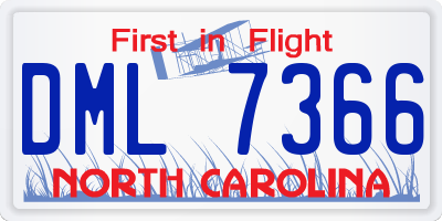 NC license plate DML7366