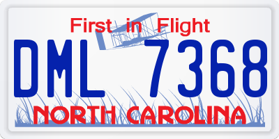 NC license plate DML7368