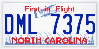NC license plate DML7375