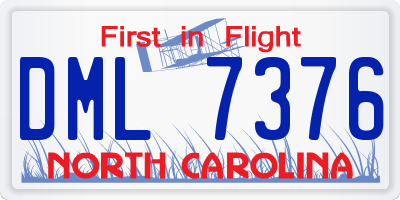 NC license plate DML7376
