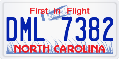 NC license plate DML7382