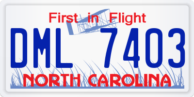 NC license plate DML7403