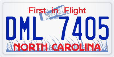 NC license plate DML7405