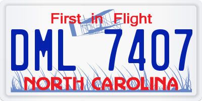 NC license plate DML7407