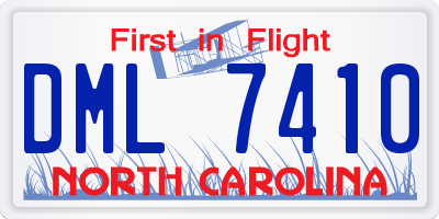 NC license plate DML7410