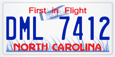 NC license plate DML7412