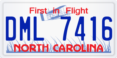 NC license plate DML7416