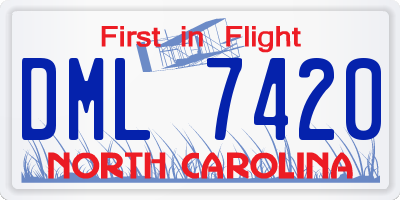 NC license plate DML7420